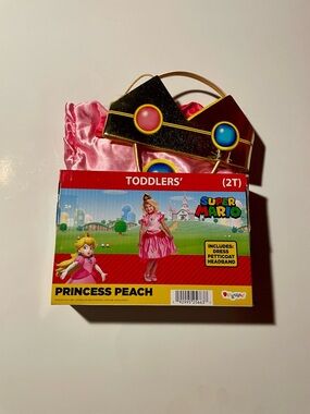 Disguise Princess Peach Costume Toddler 2T Super Mario NIP